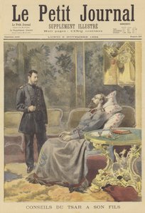 Lo zar morente Alessandro III di Russia che dà consigli a suo figlio da Fortune Louis Meaulle