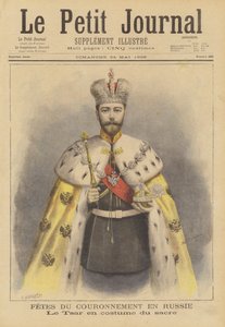 Zar Nicola II di Russia nei suoi abiti di incoronazione