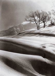 Neve sensuale (sullo sfondo il monte Ashibetsu, 2100 m) da Fosco Maraini