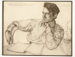 Riproduzione fotografica di un ritratto di Henk Oldewelt di Han van der Kop da Foto atelier Bijl