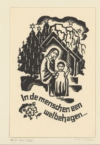 Cartolina di Natale per il 1933 di Bernard W.M. Ottevanger