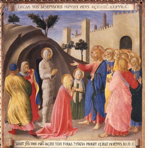 La risurrezione di Lazzaro. Vita di Cristo, Armadio degli Argenti da Fra  Angelico