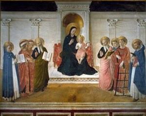 Vergine delle Ombre o Sacra Conversazione o Vergine e Bambino con Otto Santi: Domenico, San Cosimo e San Damiano, San Marco, San Giovanni Evangelista, San Tommaso d
