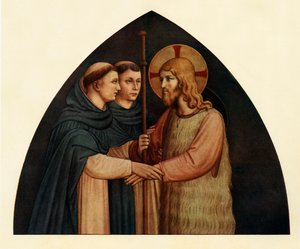 Cristo come pellegrino incontrato da due domenicani, XV secolo da Fra Angelico