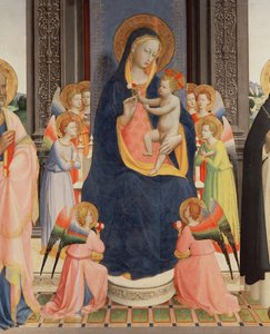 (dettaglio) dal Politico di San Domenico che mostra la Vergine e il Bambino in trono con otto angeli, c.1422 da Fra Angelico