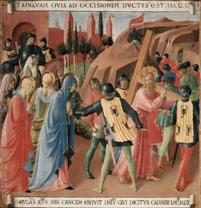 Storia della vita di Cristo: la salita al Calvario, il trasporto della croce da Fra Angelico