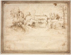 Cascina sul pendio di una collina, c. 1508 da Fra Bartolommeo