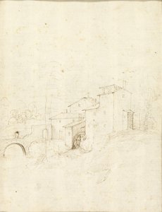 Mulino ad acqua con figure su un ponte ad arco da Fra Bartolommeo