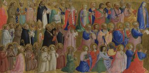 La Vergine Maria con gli Apostoli e altri santi Pannello dall
