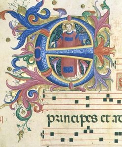 Messale 558 f.156v Iniziale istoriata 