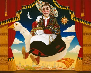 Dan Leno (1860-1904) come Madre Oca