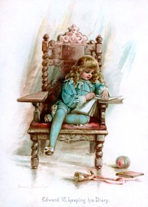 Edoardo VI, che tiene il suo diario, 1897