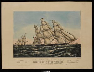 A Aaron J Westervelt Esq. costruttore della nave clipper di New York Sweepstakes questa stampa è rispettosamente dedicata dagli editori...