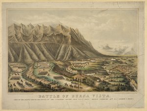 Preparativi per la battaglia di Buena Vista, nota anche come la battaglia di Angostura, tra le truppe del generale Zachary Taylor e quelle del generale Antonio Lopez de Santa Anna, 23 febbraio