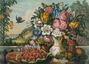 Paesaggio - Frutta e fiori, 1862