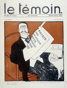 Affare Dreyfus: Un altro traditore ebreo!... Non sono antisemita, ma, davvero, questo poteva essere cattolico (borghese ebreo che legge la stampa), disegno di Xavier Gose - in Le Temoin del 02/11/1907 da Francesc Xavier Gosé