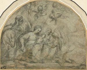 Riposo durante la fuga in Egitto da Francesco Albani