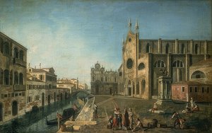 Veduta di Venezia con la chiesa dei Santi Giovanni e Paolo da Francesco Albotto