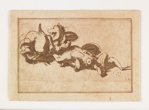 Studio di due figure morte e un cavallo da Francesco Allegrini