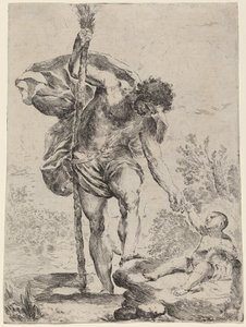 San Cristoforo dà la mano a Gesù Bambino da Francesco Amato