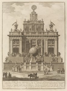 Un luogo di delizia con un pallone aerostatico, per il Festival di Chinea, 1785 da Francesco Barbazza