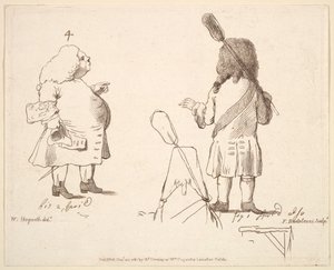 Caricature di Lord Melcombe e Lord Winchelsea da Francesco Bartolozzi