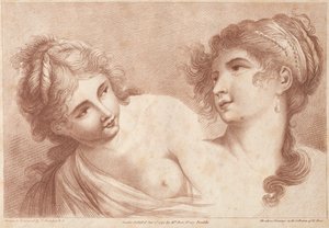 Teste di due donne da Francesco Bartolozzi