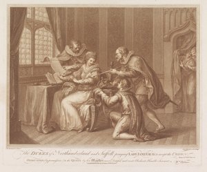 I duchi di Northumberland e Suffolk chiedono a Lady Jane Grey di accettare la corona da Francesco Bartolozzi