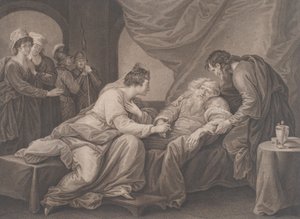 Re Lear e Cordelia, Shakespeare, Re Lear, Atto 4, Scena 7, ca. 1783 da Francesco Bartolozzi