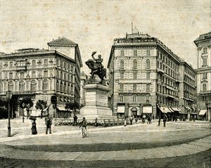 Monumento a Vittorio Emanuele II, di Francesco Barzaghi, Piazza Corvetto, Genova, Liguria, Italia da Francesco Barzaghi