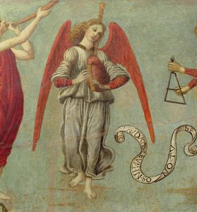 Angelo che suona la cornamusa (dettaglio)