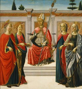 San Nicola e Sante Caterina, Lucia, Margherita e Apollonia da Francesco Botticini