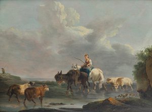 Pastora vicino al ruscello da Francesco Casanova
