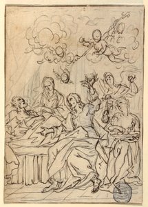 Disegno, Morte di San Giuseppe, 1880 da Francesco Coghetti