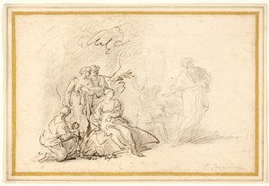 Rebecca nasconde gli dei domestici da Labano da Francesco Fernandi