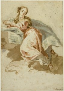 Figura Femminile Drappeggiata in Preghiera da Francesco Fontebasso