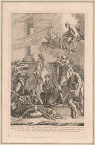 La Madonna e il Bambino con Due Angeli e Santi Scolastica, Benedetto, Rocco, Pietro, Paolo e Girolamo da Francesco Fontebasso after Sebastiano Ricci