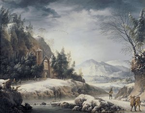 Paesaggio invernale con figure