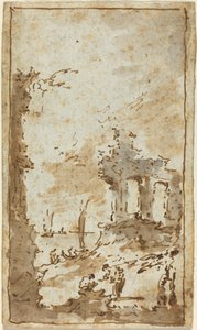 Un capriccio di rovine presso la laguna da Francesco Guardi
