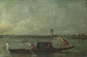 Una gondola sulla laguna vicino a Mestre, dopo il 1780 da Francesco Guardi