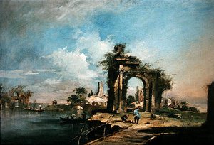 Capriccio con un arco in rovina