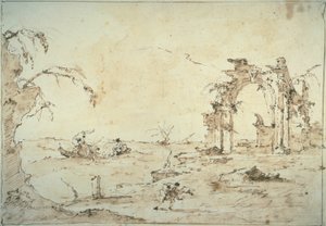 Capriccio con una tempesta sulla laguna