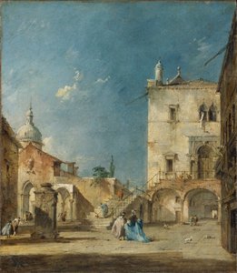 Veduta Immaginaria di una Piazza Veneziana o Campo