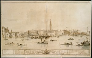 Panorama di Venezia dal Bacino di San Marco, comprendente il progetto per il proposto Teatro Manin da Francesco Guardi