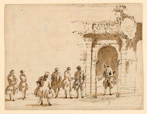 Schizzo per una ricezione a Palazzo Surian da Francesco Guardi