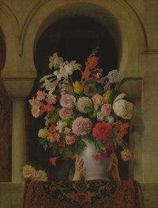 Un vaso di fiori sulla finestra di un harem da Francesco Hayez