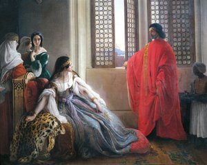 Caterina Cornaro riceve la notizia della deposizione della Regina di Cipro da Francesco Hayez