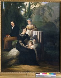 Ritratto della famiglia Borri Stampa da Francesco Hayez