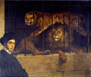 Autoritratto con tigre e leone da Francesco Hayez