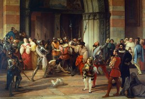 Ventura Fenaroli arrestato nella Chiesa del Carmine a Brescia dai francesi, di Francesco Hayez da Francesco Hayez